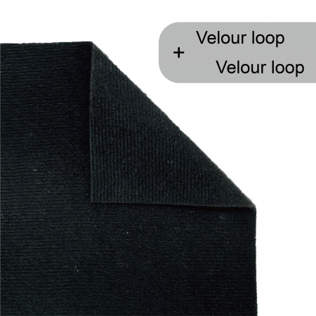 Velour + Velour b2b - Standard back to back fasteners is a product with hook on one side, and loop on the other.